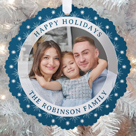 Prettige feestdagen Stijlvolle moderne elegante fo Ornament Kaart