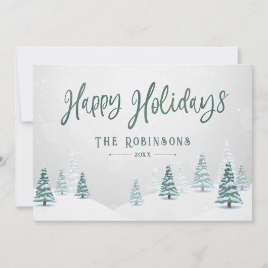 Prettige feestdagen Stijlvolle rustieke land winte Feestdagenkaart (Voorkant)