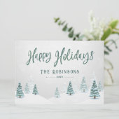 Prettige feestdagen Stijlvolle rustieke land winte Feestdagenkaart (Staand voorkant)