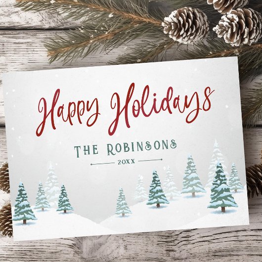 Prettige feestdagen Stijlvolle rustieke land winte Feestdagenkaart