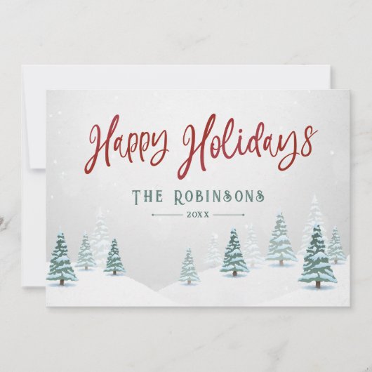 Prettige feestdagen Stijlvolle rustieke land winte Feestdagenkaart (Voorkant)