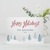 Prettige feestdagen Stijlvolle rustieke land winte Feestdagenkaart (Staand voorkant)