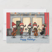 Prettige feestdagen Straatmuzikanten Feestdagenkaart (Voorkant)