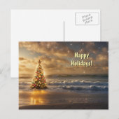 Prettige feestdagen Strand Kustoceaan (Voorkant / Achterkant)