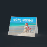 Prettige feestdagen Strand Tropical Snowman Sand K<br><div class="desc">Prettige feestdagen Strand Tropical Snowman Sand Kaart. Maak het uw eigen door op de knop "Aanpassen" te klikken en een persoonlijk bericht toe te voegen. Bekijk onze vakantiepostzegels voor een stijlvolle manier om uw kaarten te verzenden.</div>
