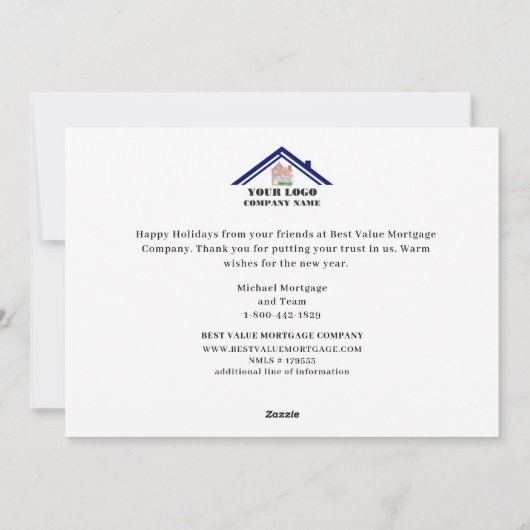 Prettige feestdagen Strand Waterverf Business Feestdagenkaart (Achterkant)