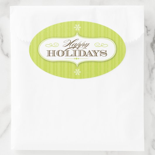  Prettige feestdagen strepen Ovale Sticker (Tas)