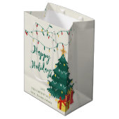 prettige feestdagen String Lights Cute Kerstmis Medium Cadeauzakje (Voorkant Gekanteld)