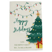 prettige feestdagen String Lights Cute Kerstmis Medium Cadeauzakje (Voorkant)