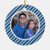 prettige feestdagen Stripes Photo Ornament (Voorkant)