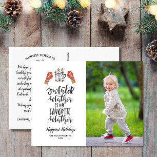 prettige feestdagen Sweater Weer Mijn favoriete fo Briefkaart