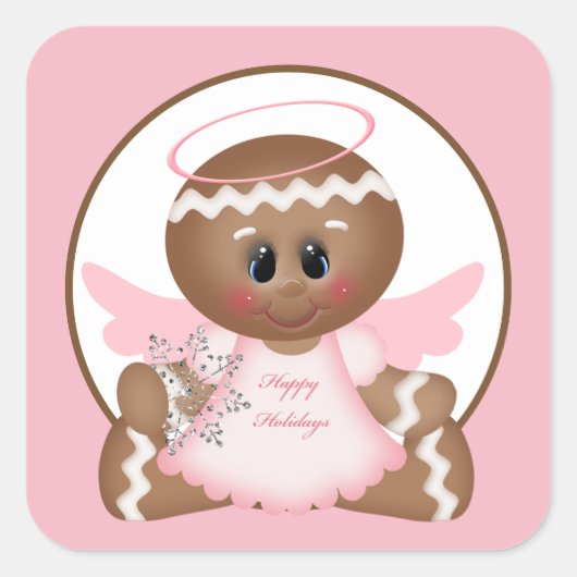 prettige feestdagen tandbrood Angel sticker (Voorkant)