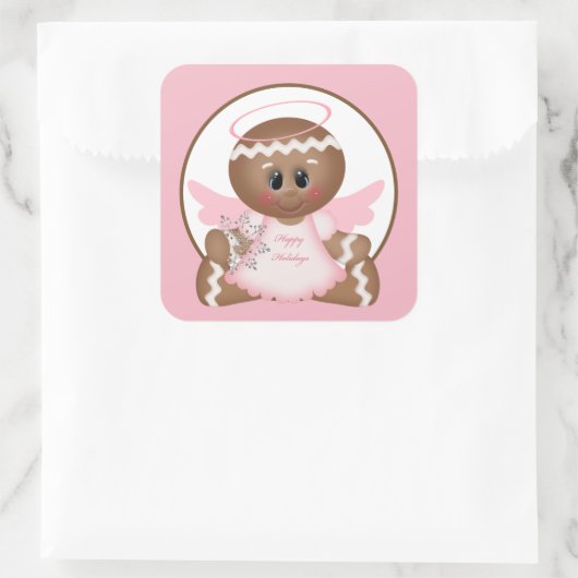 prettige feestdagen tandbrood Angel sticker (Tas)