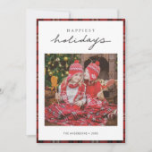 Prettige feestdagen Tartan Border/Back Feestdagenkaart (Voorkant)