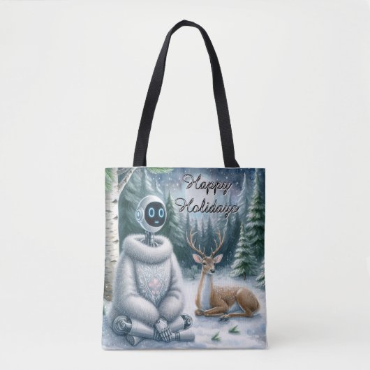 PRETTIGE FEESTDAGEN Tas AI Robot Winter (Voorkant)