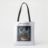 Prettige feestdagen Tas- Bruin Tote Bag (Voorkant)