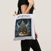 Prettige feestdagen Tas- Bruin Tote Bag (Dichtbij)