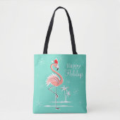 Prettige feestdagen tas Christmas Flamingo (Voorkant)