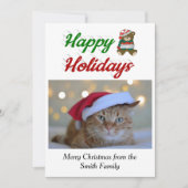 prettige feestdagen Teddy Bear-kerstfotoscript Feestdagenkaart (Voorkant)