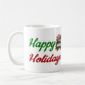 prettige feestdagen Teddy Bear-kerstfotoscript Koffiemok (Links)