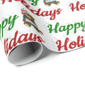 prettige feestdagen Teddy Bear-kerstscript Cadeaupapier (Rol Hoek)