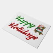 prettige feestdagen Teddy Bear-kerstscript Deurmat (Schuin)