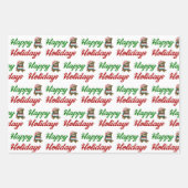 prettige feestdagen Teddy Bear-kerstscript Inpakpapier Vel (Voorkant 3)