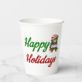 prettige feestdagen Teddy Bear-kerstscript Papieren Bekers (Achterkant)