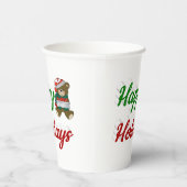 prettige feestdagen Teddy Bear-kerstscript Papieren Bekers (Rechts)