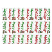 prettige feestdagen Teddy Bear-kerstscript Tafelkleed (Voorkant (Horizontaal))