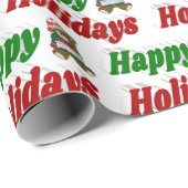 prettige feestdagen teddy Bear-kersttypografie Cadeaupapier (Rol Hoek)