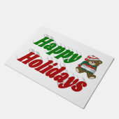 prettige feestdagen teddy Bear-kersttypografie Deurmat (Schuin)