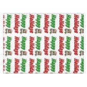 prettige feestdagen teddy Bear-kersttypografie Tafelkleed (Voorkant (Horizontaal))