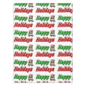 prettige feestdagen teddy Bear-kersttypografie Tafelkleed (Voorkant)