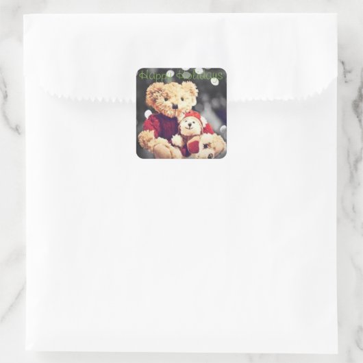 Prettige feestdagen Teddy Bear Sticker (Tas)