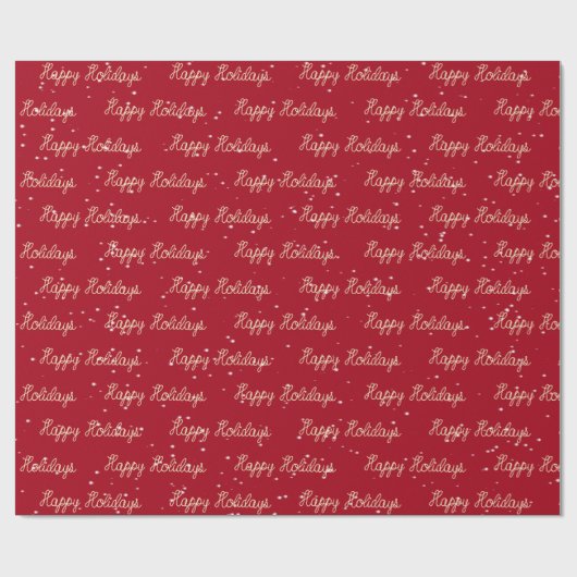 prettige feestdagen tekst en sneeuwvlokken cadeaupapier (Vlak)