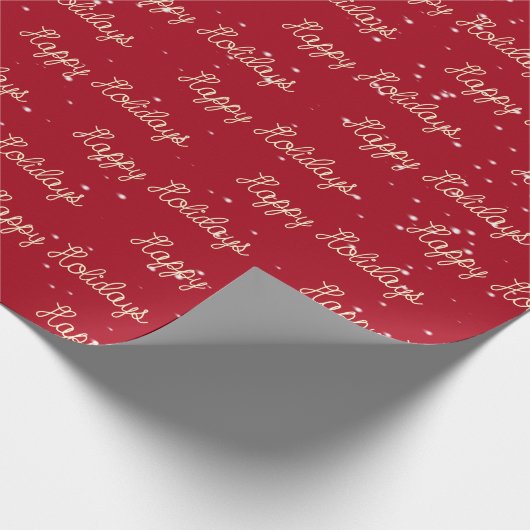 prettige feestdagen tekst en sneeuwvlokken cadeaupapier (Hoek)