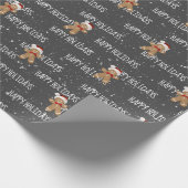 prettige feestdagen tekst met Gingerbrood Man Cadeaupapier (Hoek)