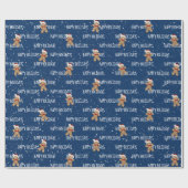 prettige feestdagen tekst met Gingerbrood Man Cadeaupapier (Vlak)