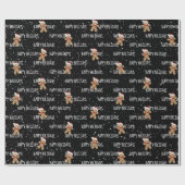 prettige feestdagen tekst met Gingerbrood Man Cadeaupapier (Vlak)