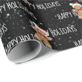 prettige feestdagen tekst met Gingerbrood Man Cadeaupapier (Rol Hoek)