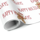 PRETTIGE FEESTDAGEN Tekst met peperkoek mannen Cadeaupapier (Rol Hoek)