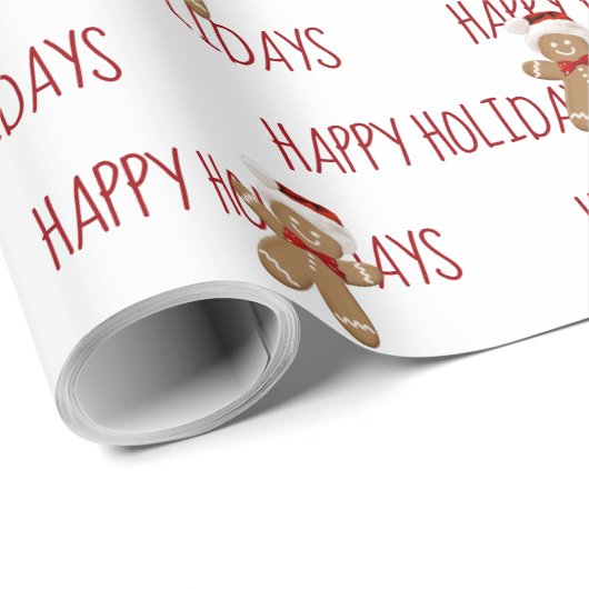 PRETTIGE FEESTDAGEN Tekst met peperkoek mannen Cadeaupapier (Rol Hoek)