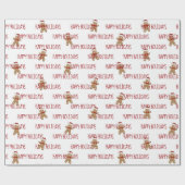 PRETTIGE FEESTDAGEN Tekst met peperkoek mannen Cadeaupapier (Vlak)