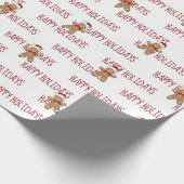 PRETTIGE FEESTDAGEN Tekst met peperkoek mannen Cadeaupapier (Hoek)