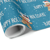 PRETTIGE FEESTDAGEN Tekst met peperkoek mannen Cadeaupapier (Rol Hoek)