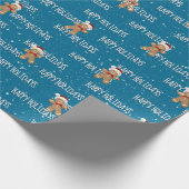 PRETTIGE FEESTDAGEN Tekst met peperkoek mannen Cadeaupapier (Hoek)