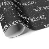 prettige feestdagen tekst met sneeuwvlokken cadeaupapier (Rol Hoek)