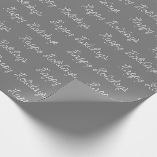 prettige feestdagen tekst op grijs cadeaupapier (Hoek)