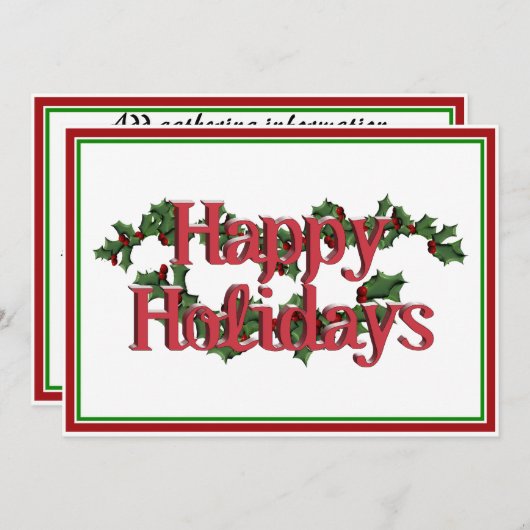 prettige feestdagen tekstontwerp feestdagenkaart (Voorkant / Achterkant)